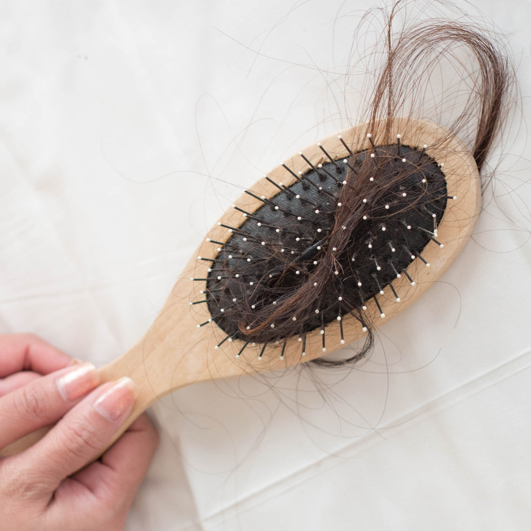 Spazzola con capelli rimasti impigliati
